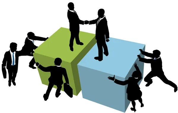 Aide aux entreprises parvenir à un accord ensemble — Image vectorielle