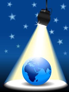 Planet Earth East sky stage in spotlight clipart