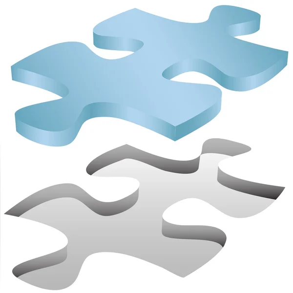 Jigsaw puzzle stuk past in gat op wit — Stockvector