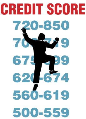 Business person climb better credit score clipart