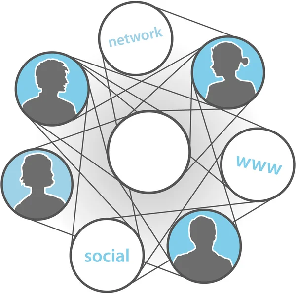 WWW-Verbindungen Social Media Network — Stockvektor