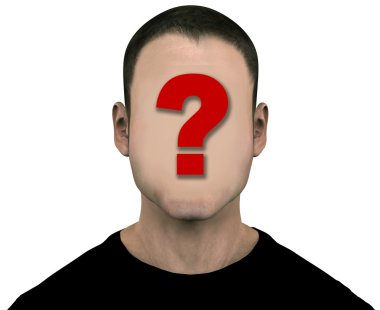 Unknown Generic Man with Blank Empty Anonymous Face clipart