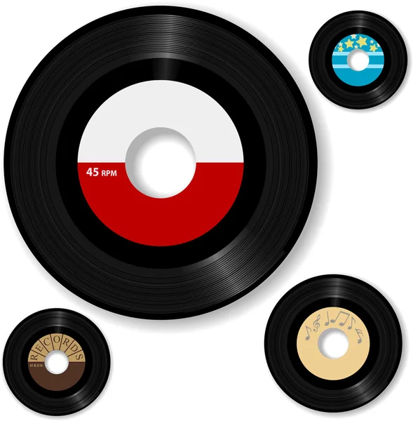 Retro 45 RPM Record Labels Set — Stock Vector