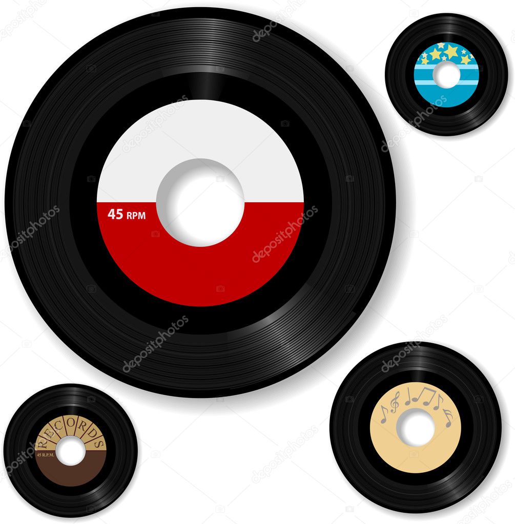Retro 45 Rpm Record Labels Set Stock Vector Image By C Michaeldb 8140914