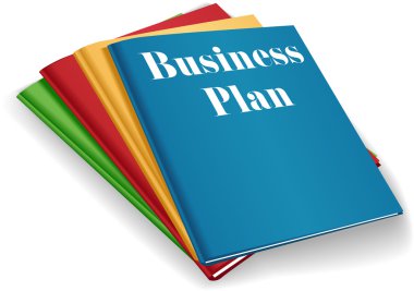 Business plan folder binders stack clipart