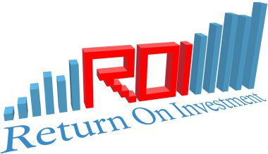 ROI Return on Investment business bar chart clipart