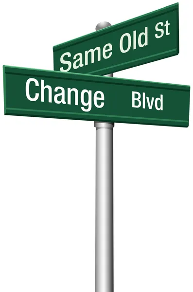 Decision Choose Same Old Street or Change — Stock Vector