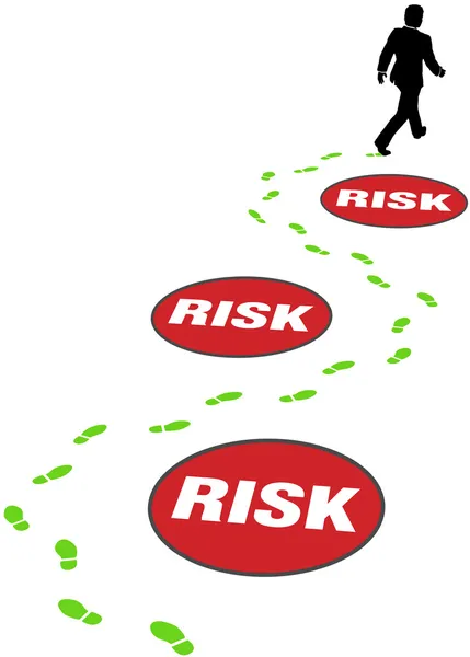 Sécurité homme d'affaires éviter les risques de danger — Image vectorielle