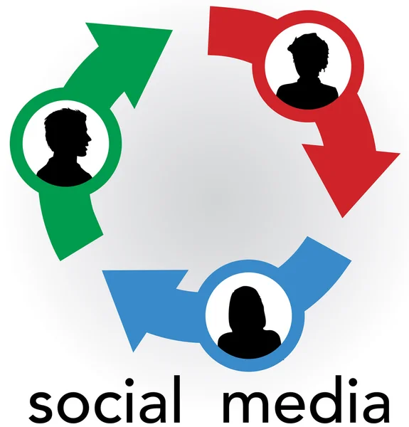 Setas de mídia social conectar rede —  Vetores de Stock