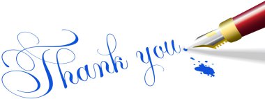 Thank you note fountain pen write clipart