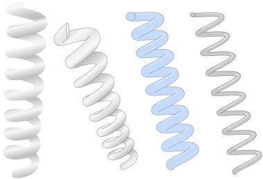 Industrial springs coil drawings collection clipart