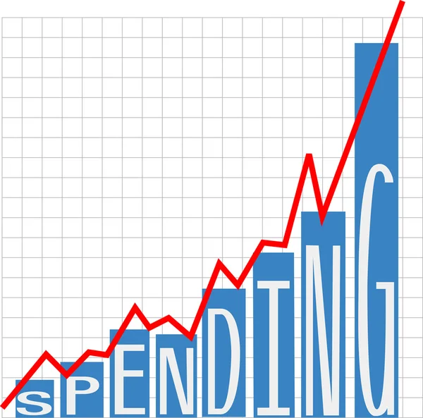 Κυβέρνηση μεγάλο έλλειμμα δαπανών γράφημα — Διανυσματικό Αρχείο