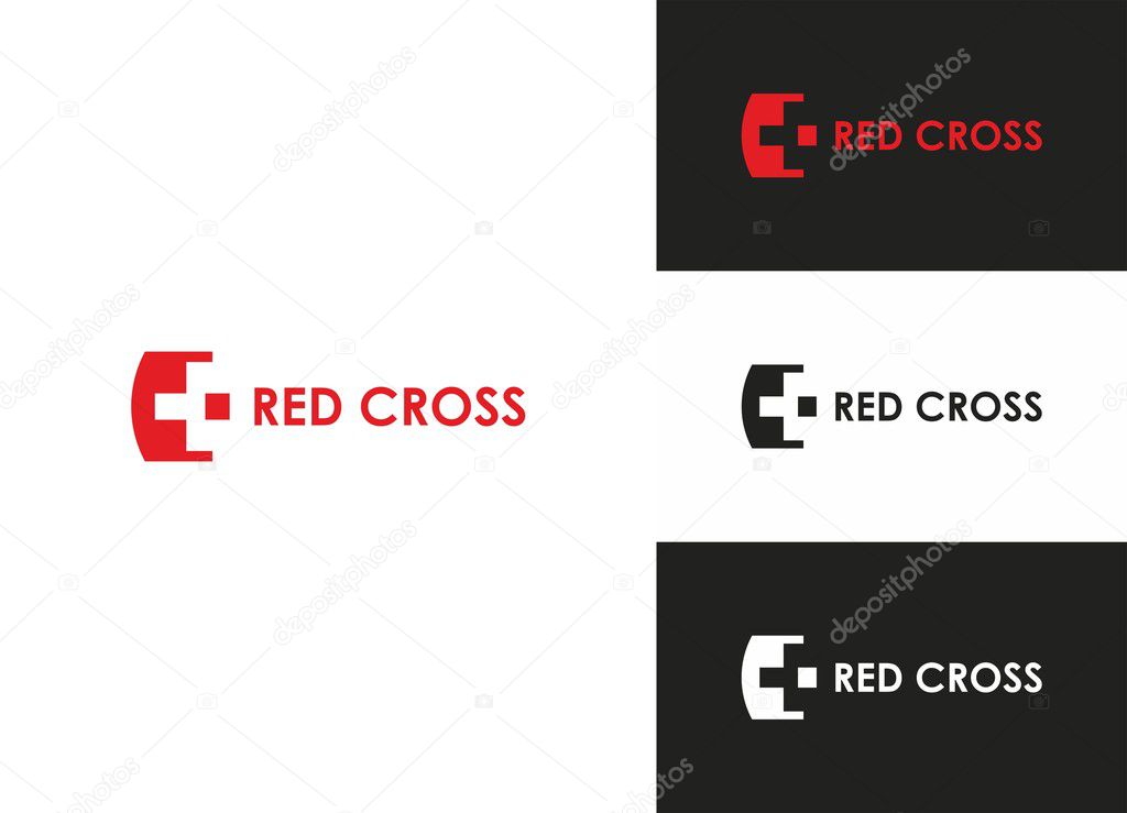 Medicine red cross logo for pharmaceutical business. Red cross logo for private hospital or Your individual project.