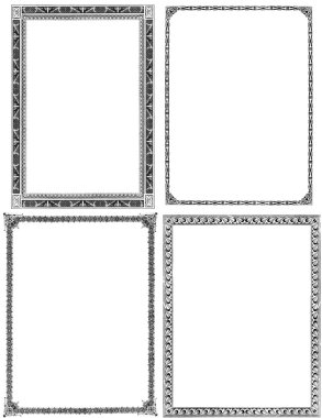 Set of 4 Vintage Frames clipart