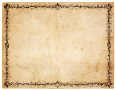 Blank Antique Paper With Victorian Border clipart