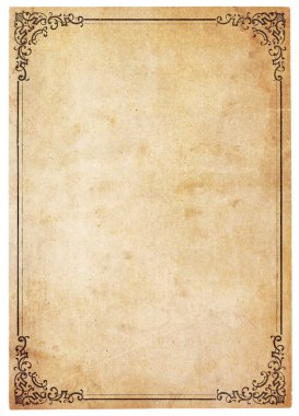 Blank Antique Paper With Vintage Border clipart