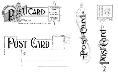 Vintage Post Card Elements clipart