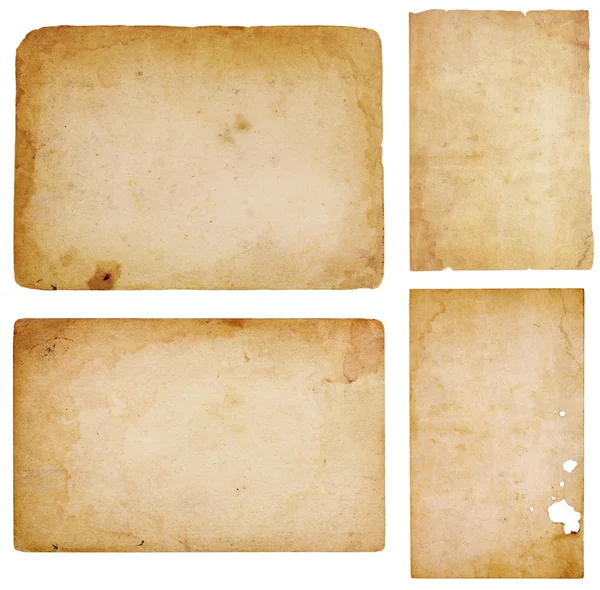 四个复古的纸屑 — 图库照片