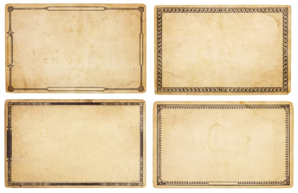 Dört eski kartları ile dekoratif Kenarlıklar — Stok fotoğraf