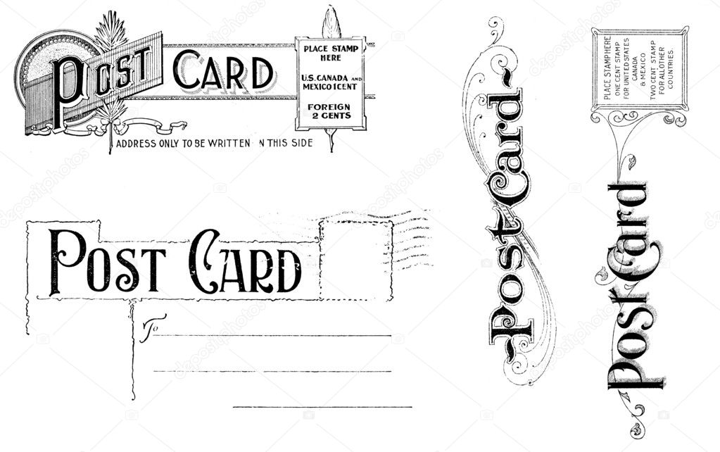 Vintage Post Card Elements