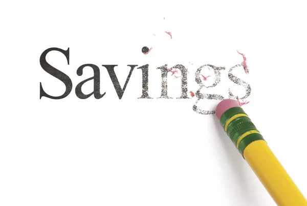 Erasing Savings — Stock Photo, Image