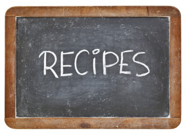 Recipes word on blackboard clipart