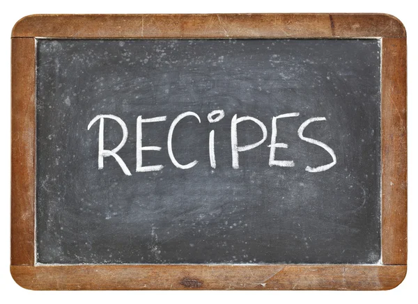 Yemek tarifleri kelime yazı tahtası — Stok fotoğraf