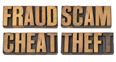 Fraud, scam, cheat and theft clipart