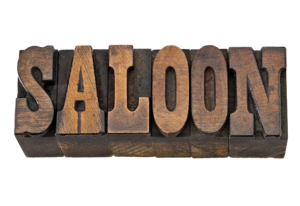 Saloon word in letterpress wood type — Stock Photo, Image