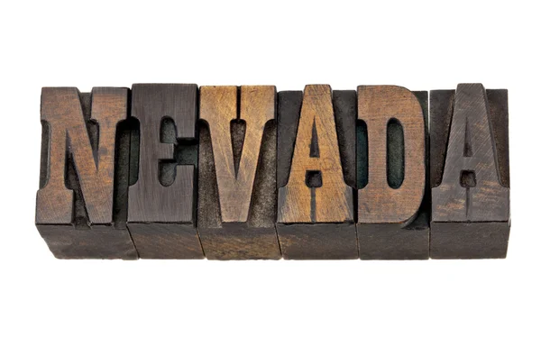 Nevada - nazwa Państwa w druki — Zdjęcie stockowe