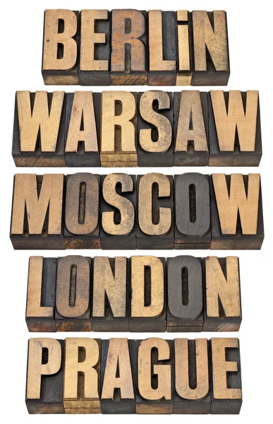 柏林、 华沙、 莫斯科、 伦敦和布拉格 — 图库照片