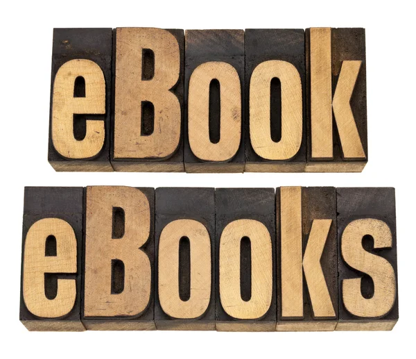 Ebook e ebooks em tipografia — Fotografia de Stock