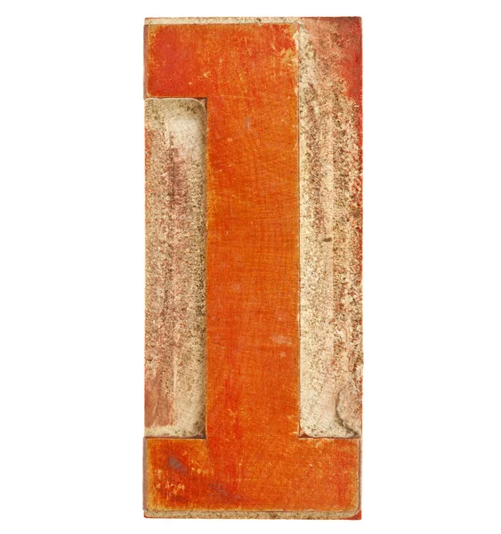 赤い木製のタイプのナンバーワン — ストック写真