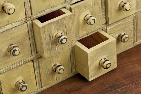 Vintage apothecary drawer cabintet — Stock Photo, Image