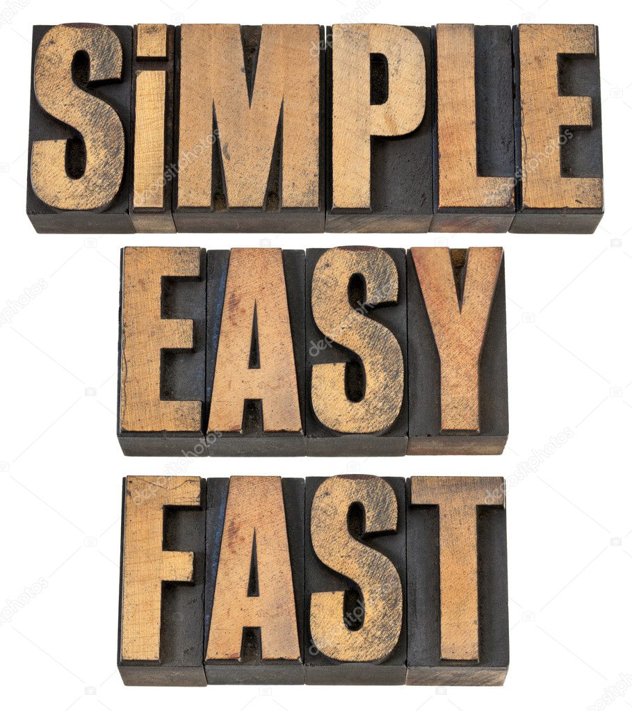 Simple, easy and fast in wood type