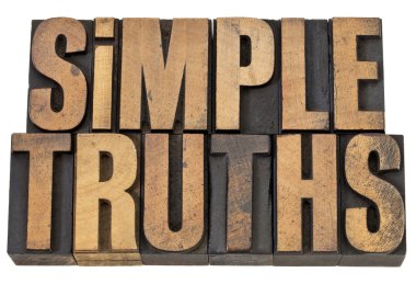 Simple truth text in wood type clipart