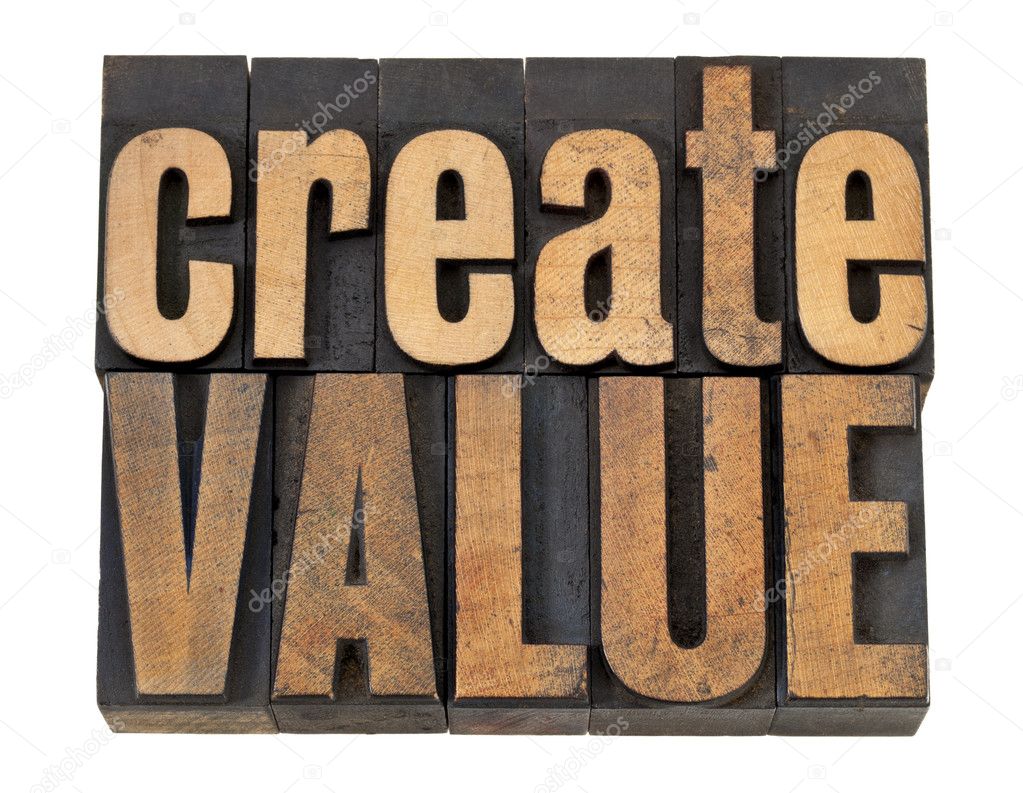 Create value text in wood type