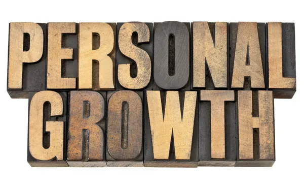 Personal growth in wood type — Stock Photo, Image