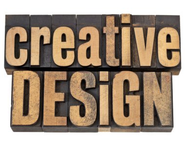 Creative design in wood type clipart