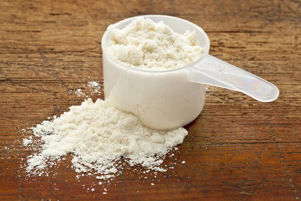 White powder of whey protein — Stock Photo, Image