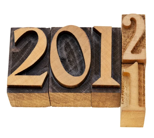 Changing years 2011 and 2012 — Stock Photo, Image