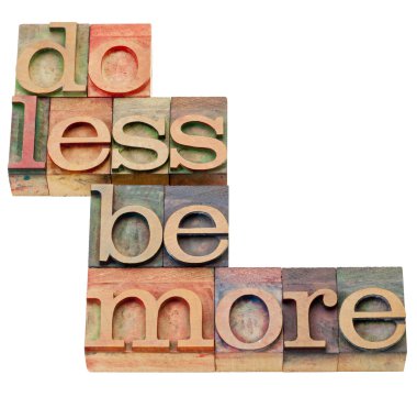 Do less be more motivation clipart