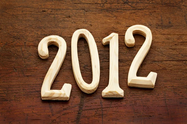 2012 año en letras de madera — Foto de Stock
