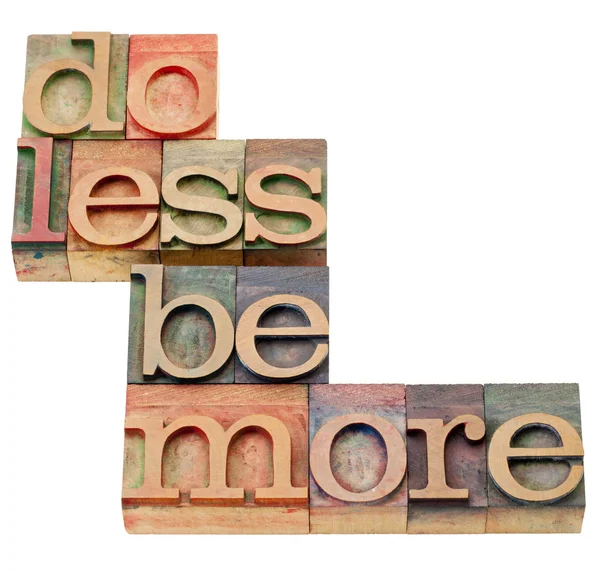 Do less be more motivation — Stock Photo, Image