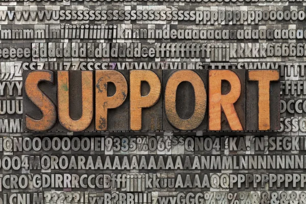 Wsparcie w typ typografia — Zdjęcie stockowe