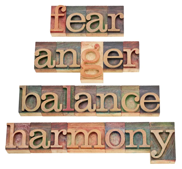Strach, gniew, równowaga, harmonia — Zdjęcie stockowe