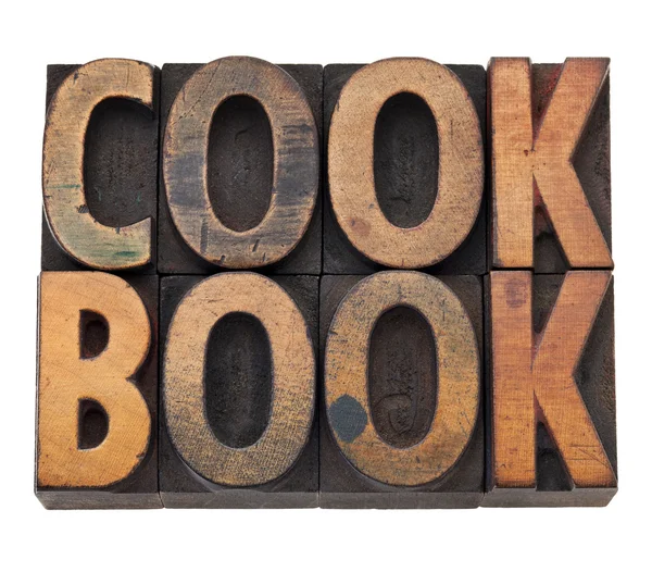 Livre de cuisine en caractères typographiques — Photo