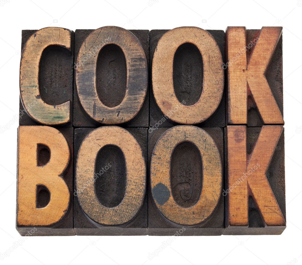 Cookbook in letterpress type