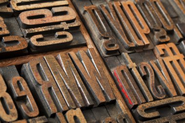 Antique letterpress type abstract clipart