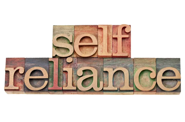 Selfreliance woord in boekdruk type — Stockfoto